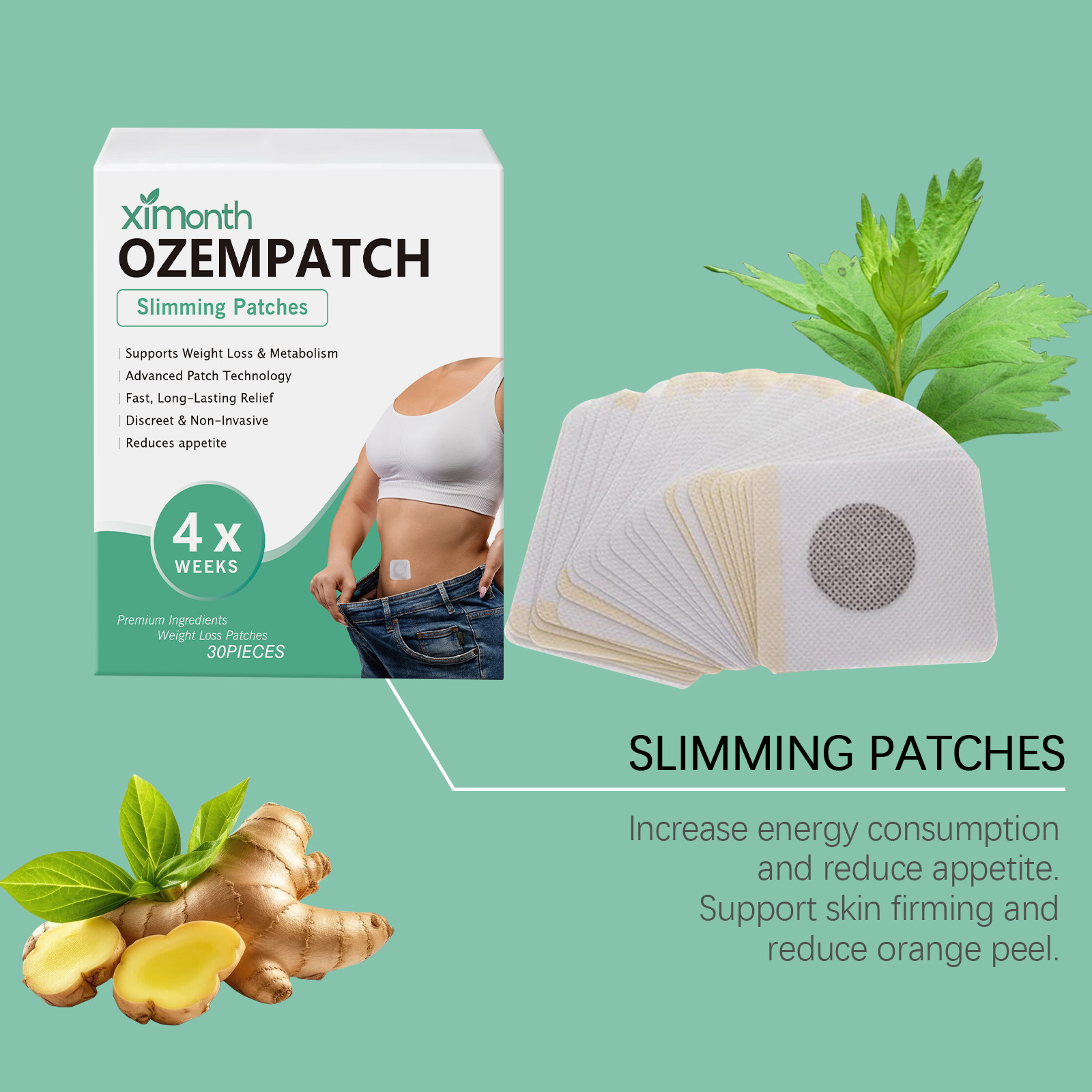 Ximonthボディシェーピングパッチ、体型改善、ハーブ配合 - Herbal Wellness In のレビューと価格
